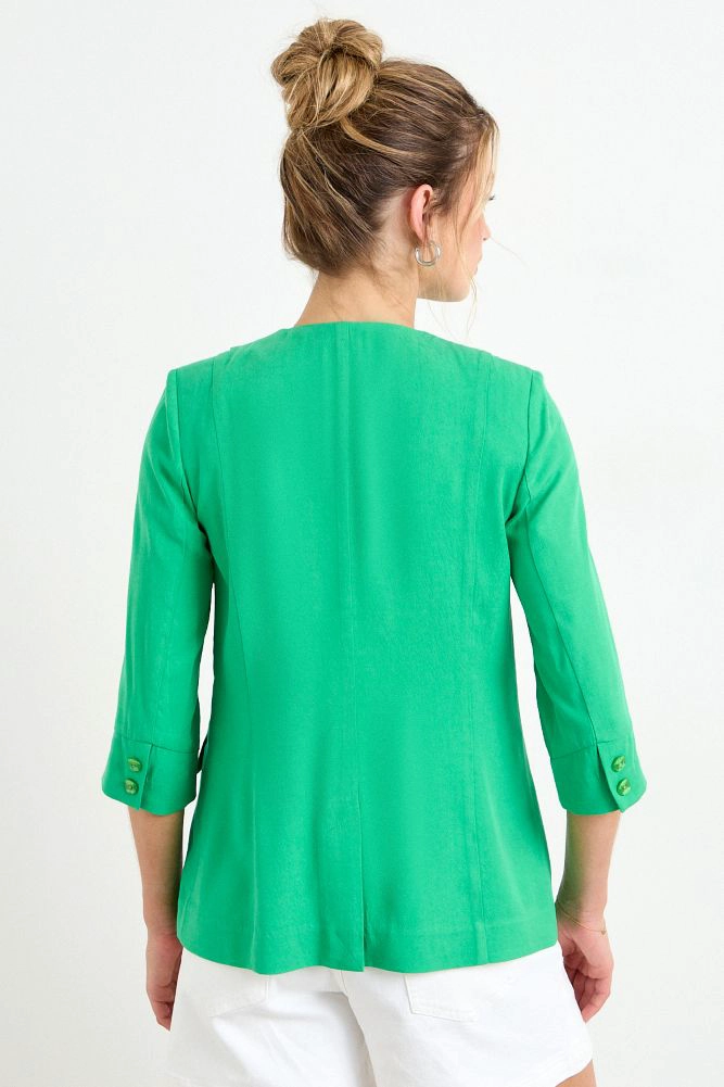 BLAZER LISO VERDE MUJER IO - 3