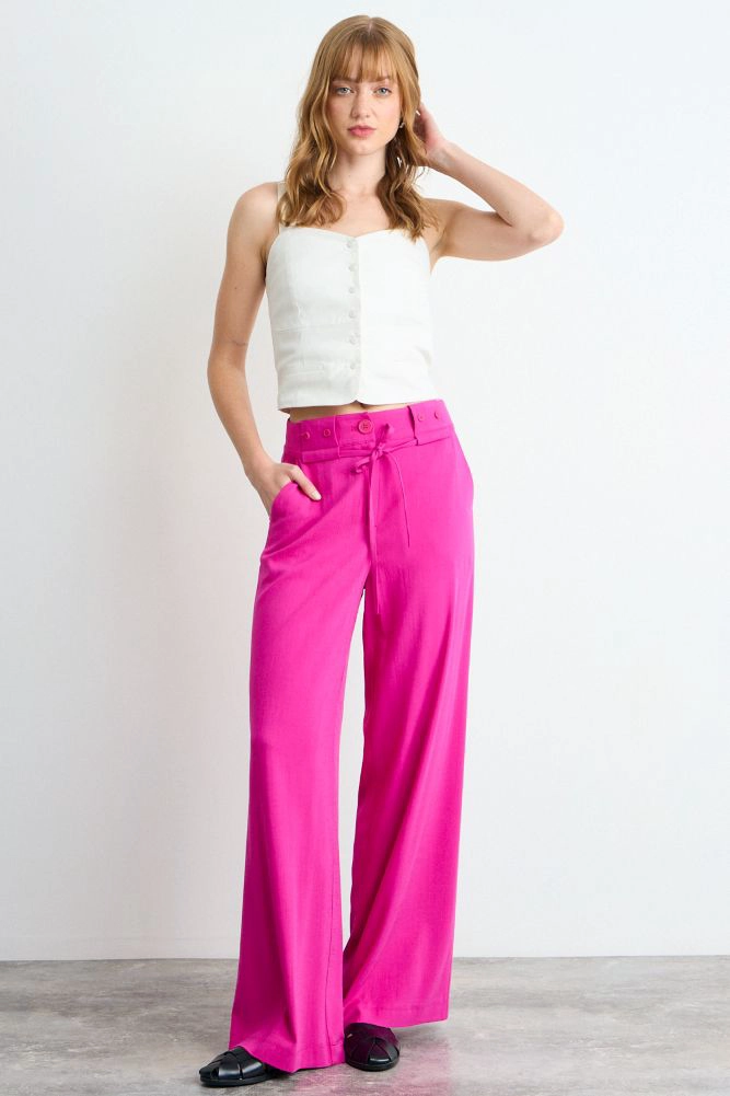 PANTALON LISO FUCSIA MUJER IO - 1