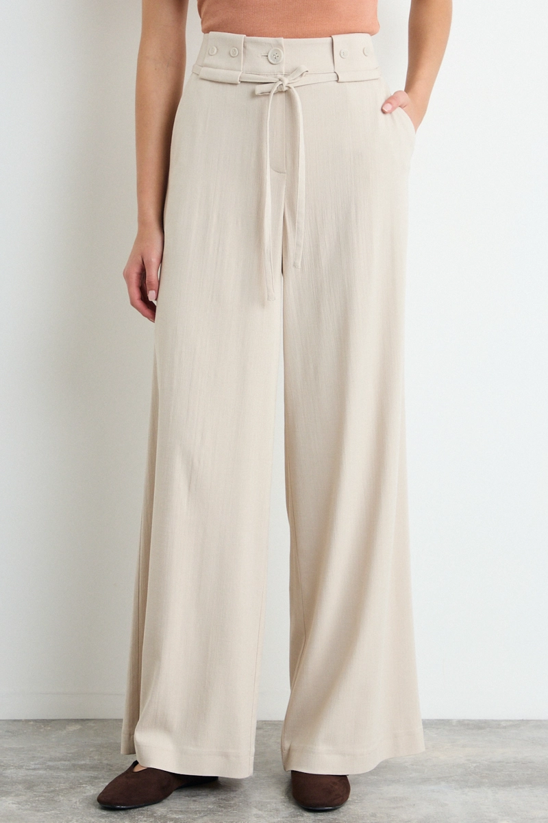 PANTALON LISO BEIGE MUJER IO - 2