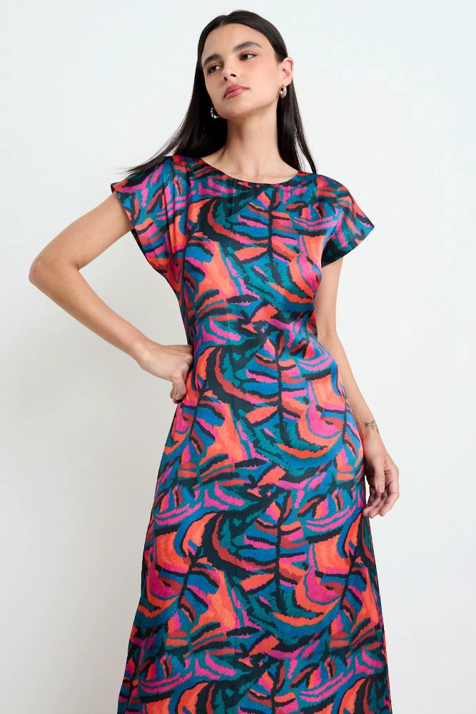 VESTIDO LARGO PRINT ROJO MUJER ASH - 2