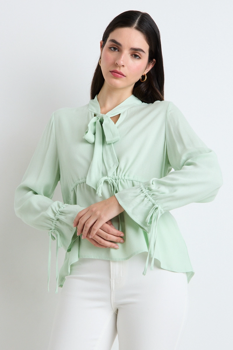 BLUSAS MANGA LARGA VERDE MUJER ASH - 1