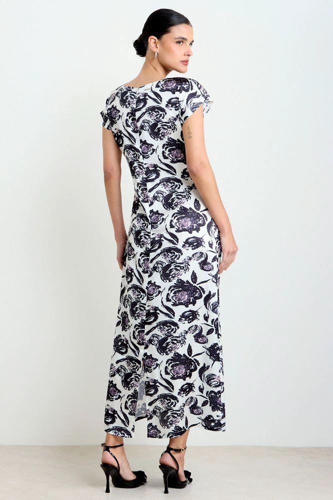 VESTIDO LARGO PRINT NEGRO MUJER ASH - 4