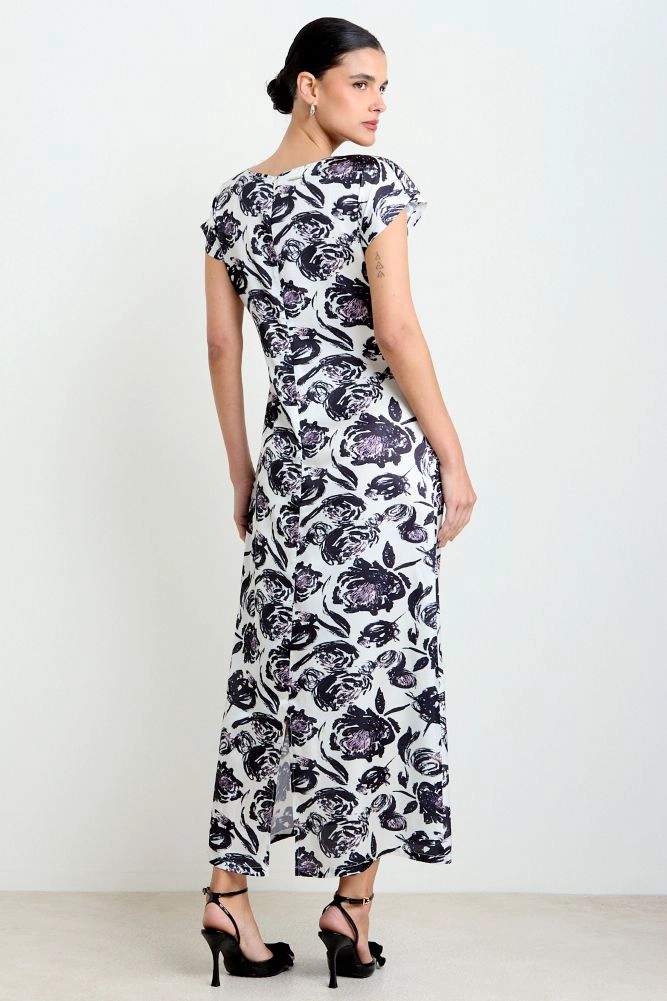 VESTIDO LARGO PRINT NEGRO MUJER ASH - 4