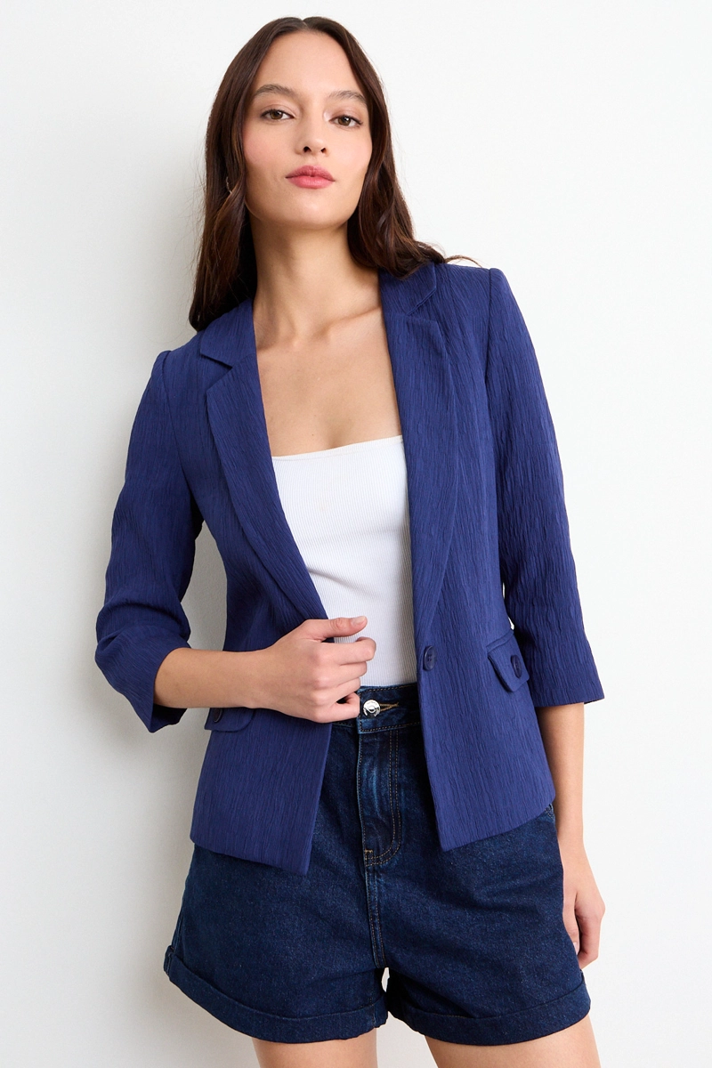 BLAZER LISO AZUL MUJER IO - 1