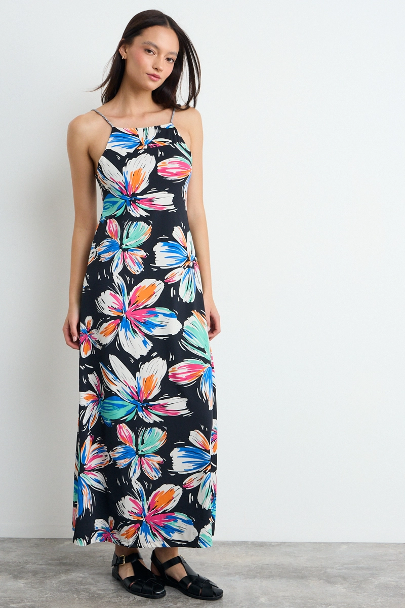 VESTIDO FANTASIA LARGO NEGRO MUJER IO - 1