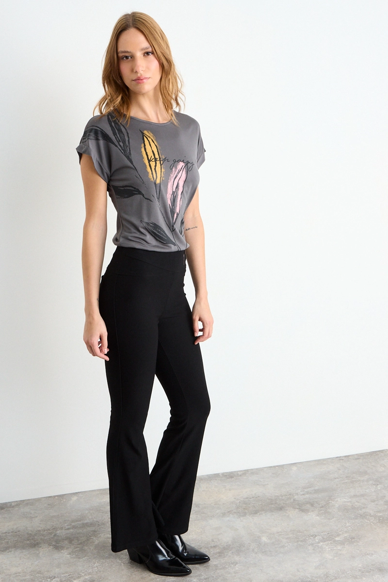 POLERA ESTAMPADA GRIS MUJER IO - 5