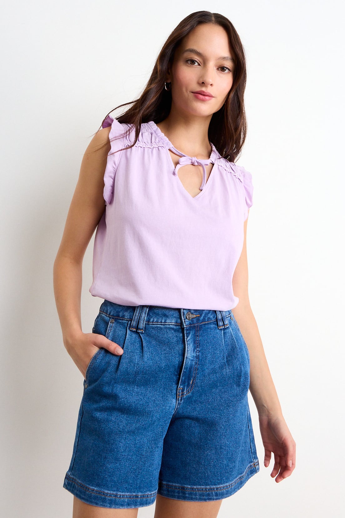 POLERA LISA MORADO MUJER IO - 1