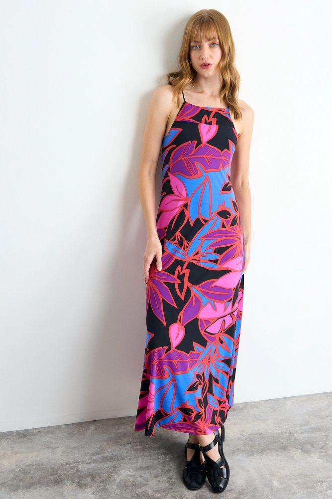 VESTIDO FANTASIA LARGO AZUL MUJER IO - 4