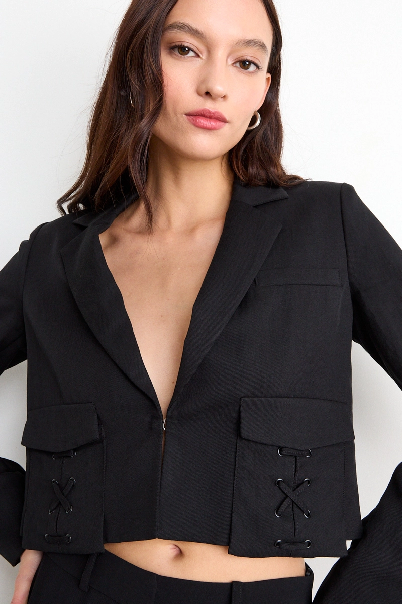 BLAZER LISO NEGRO MUJER IO - 2
