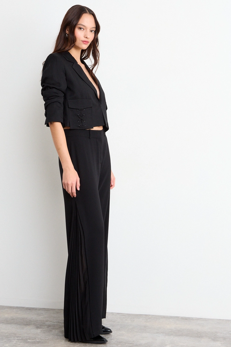 PANTALON LISO NEGRO MUJER IO - 4