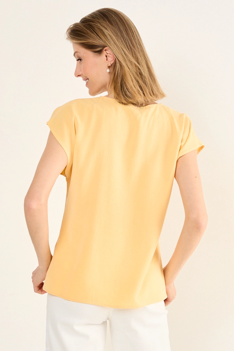 BLUSA ESCOTE EN V NARANJO MUJER MAGRIFFE - 3