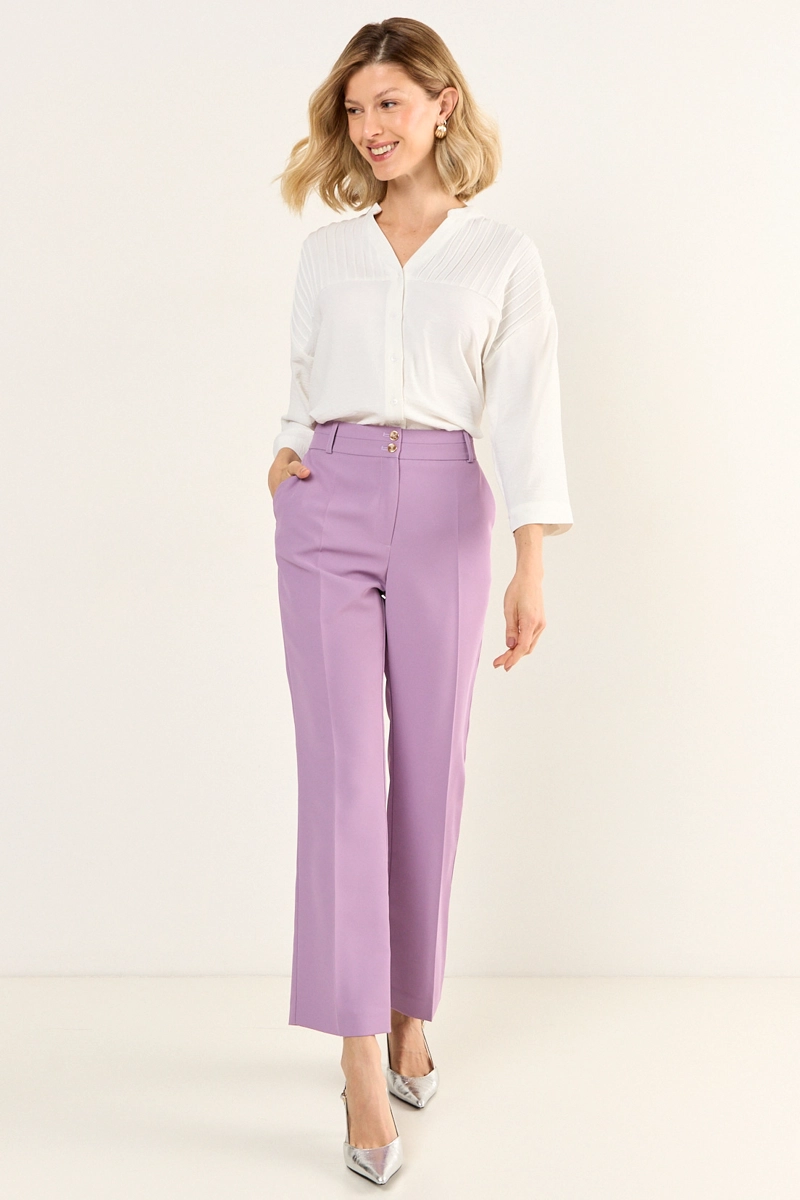 PANTALON RECTO FORMAL MORADO MUJER MAGRIFFE - 1