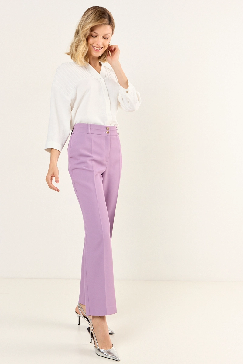 PANTALON RECTO FORMAL MORADO MUJER MAGRIFFE - 5