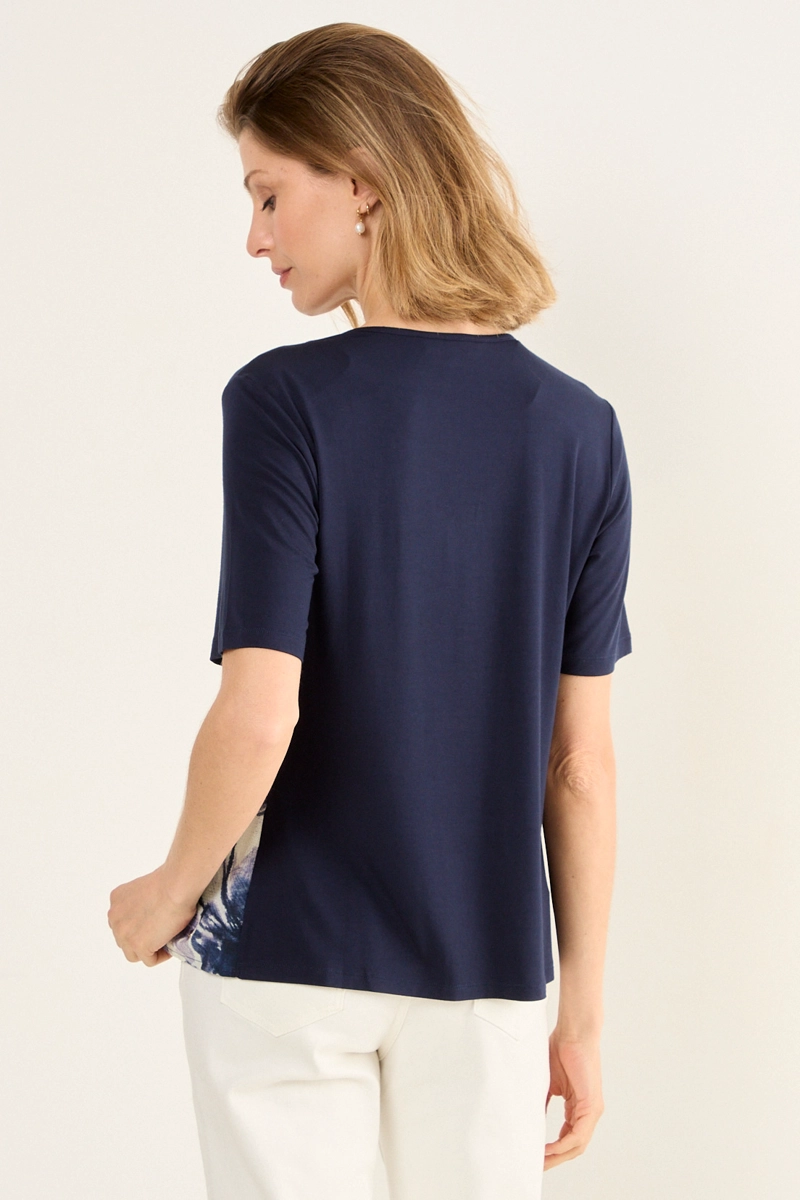 POLERA DOBLE TELA AZUL MUJER MAGRIFFE - 3