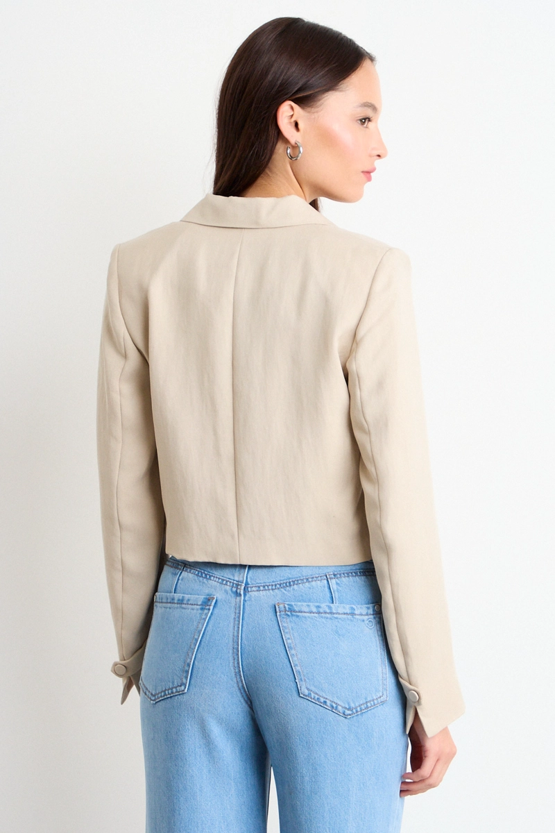 BLAZER LISO BEIGE MUJER IO - 3