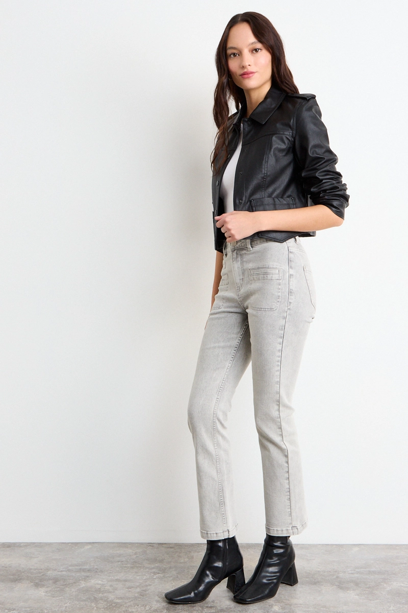 JEANS LISO GRIS MUJER IO - 5