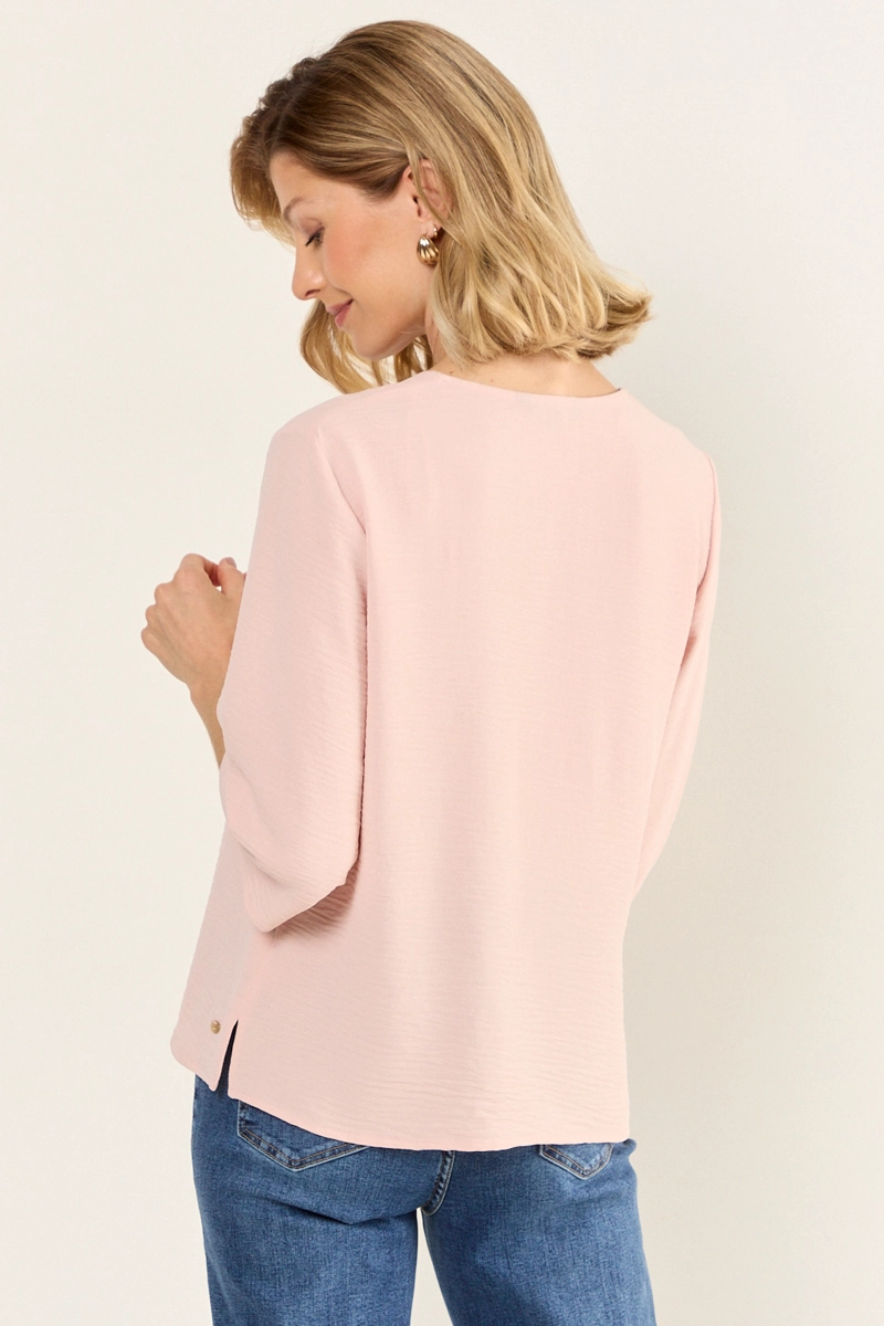 BLUSA ESCOTE V ROSA MUJER MAGRIFFE - 3