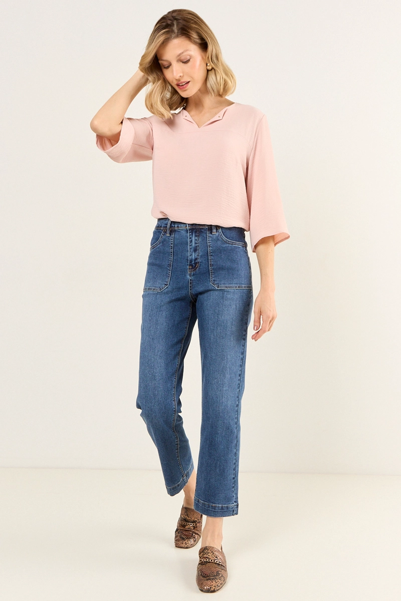BLUSA ESCOTE V ROSA MUJER MAGRIFFE - 5