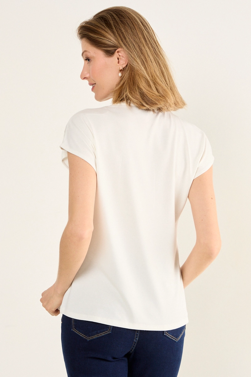 POLERA MANGA CAIDA ESTAMPADA CRUDO MUJER MAGRIFFE - 3