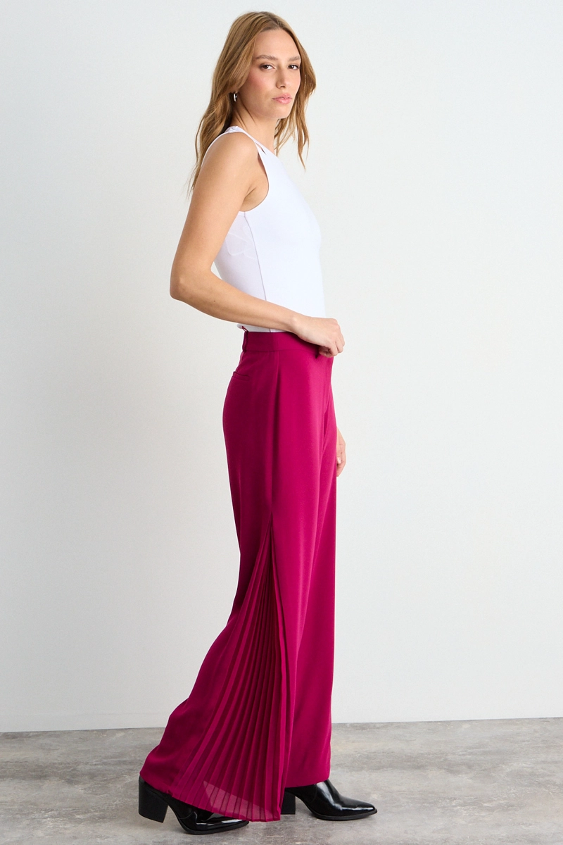 PANTALON LISO BURDEOS MUJER IO - 5