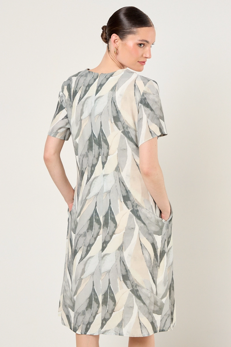 VESTIDO ESTAMAPADO CUELLO V AVELLANA MUJER MAGRIFFE - 3