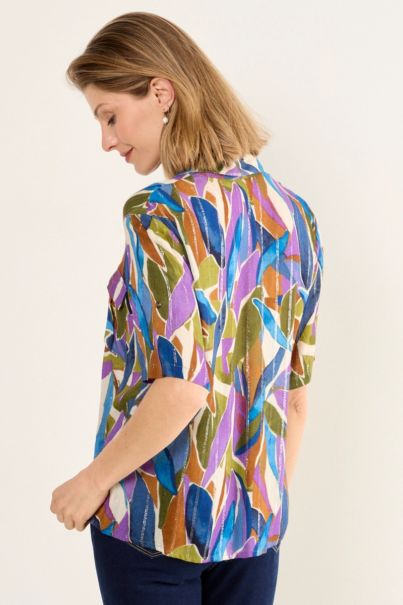 BLUSA CAMISERA MORADO MUJER MAGRIFFE - 3