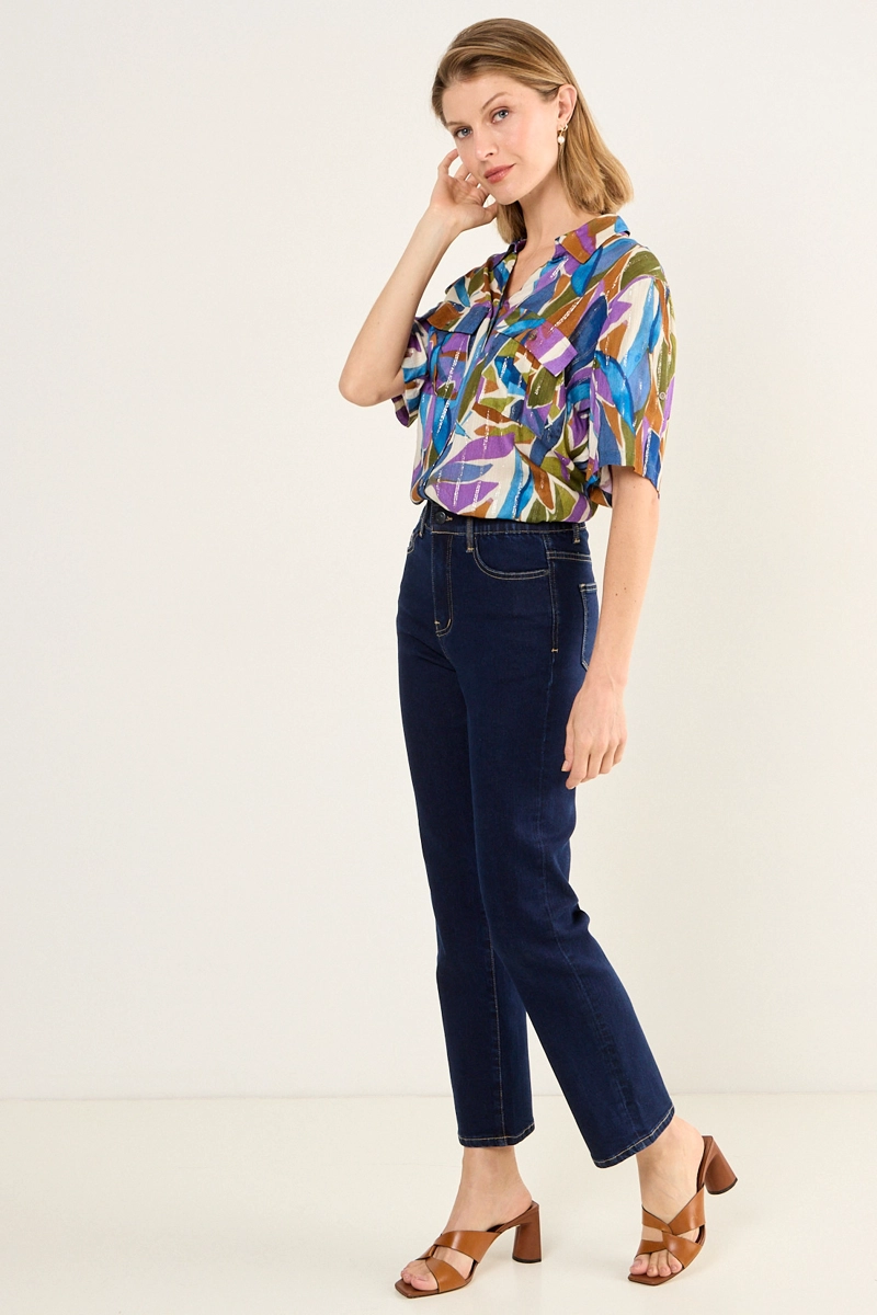 BLUSA CAMISERA MORADO MUJER MAGRIFFE - 5