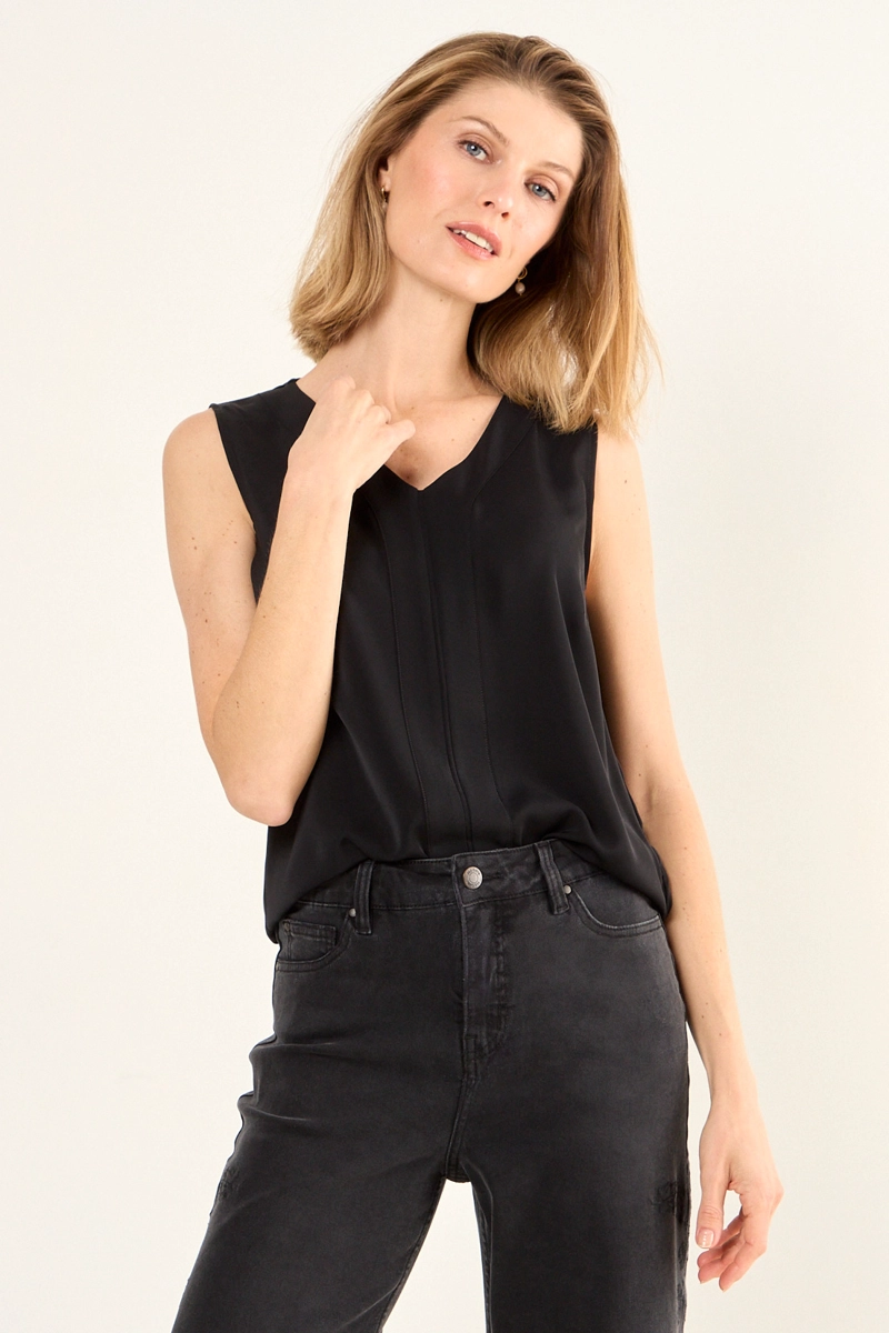 BLUSA SIN MANGAS NEGRO MUJER MAGRIFFE - 1