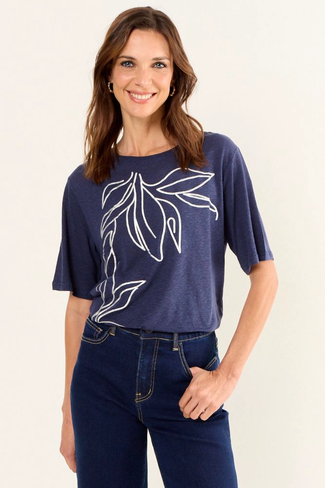 POLERA ESTAMPADA AZUL MUJER MAGRIFFE - 1