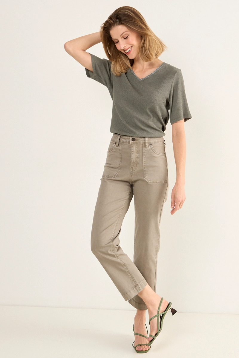 POLERA ESCOTE EV V AVELLANA MUJER MAGRIFFE - 4