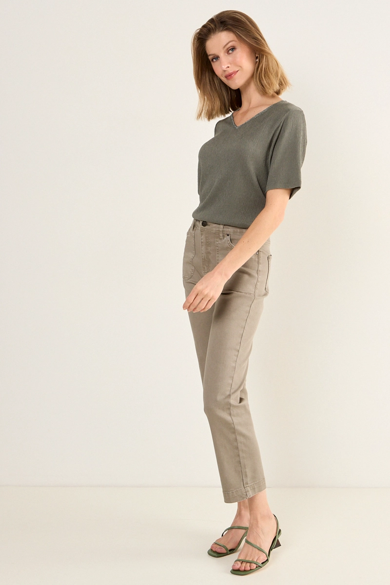 POLERA ESCOTE EV V AVELLANA MUJER MAGRIFFE - 5