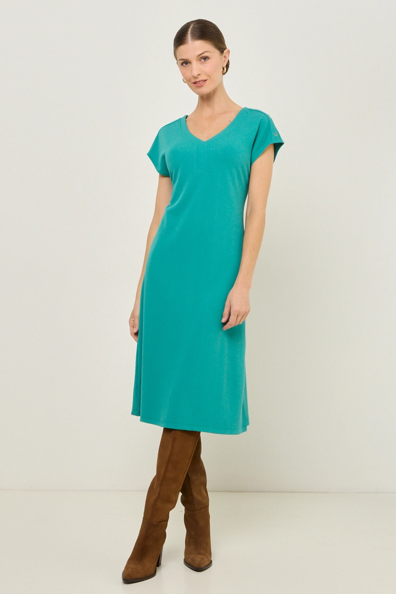 VESTIDO TIPO JUMPER VERDE MUJER MAGRIFFE - 1