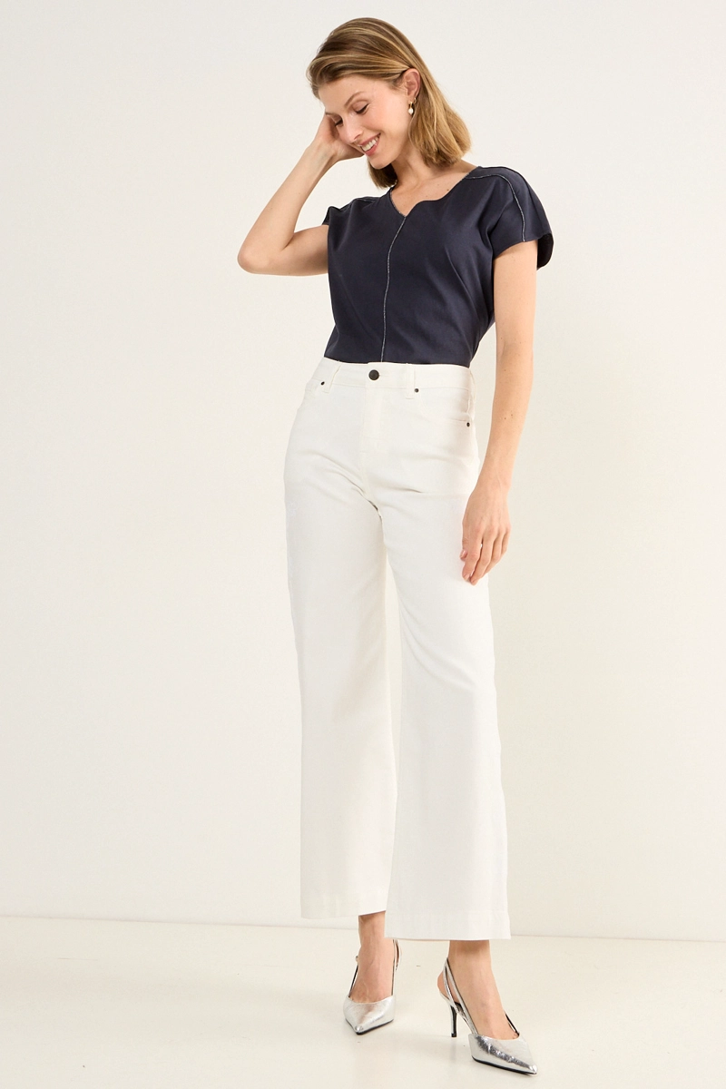 JEANS FLARE BLANCO MUJER MAGRIFFE - 1