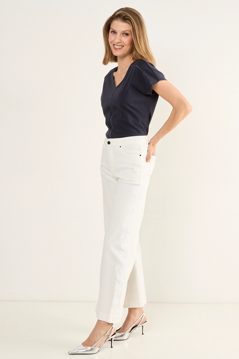 JEANS FLARE BLANCO MUJER MAGRIFFE - 5