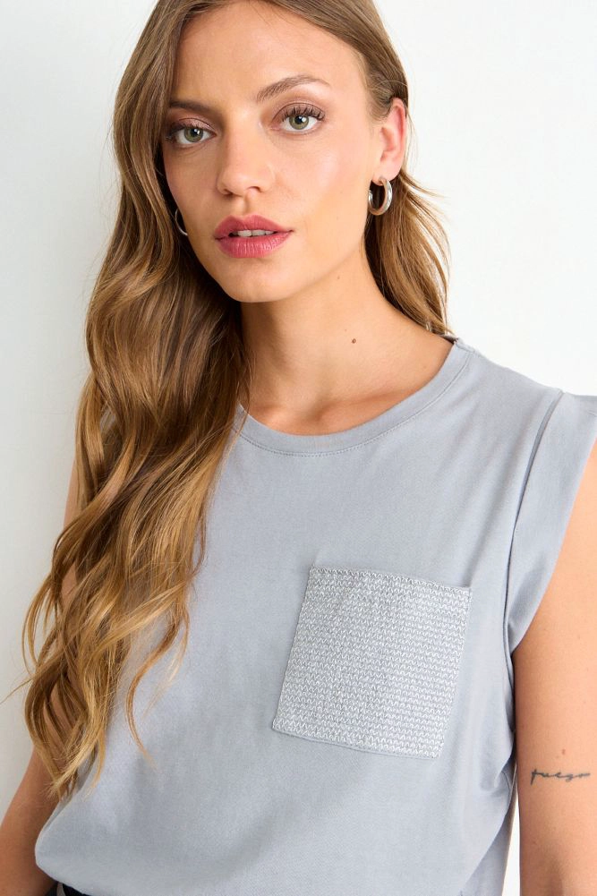 POLERA LISA GRIS MUJER ASH - 2