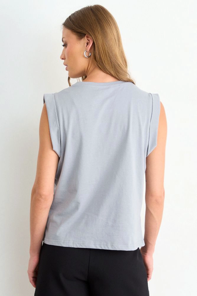 POLERA LISA GRIS MUJER ASH - 3