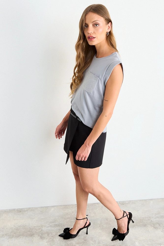 POLERA LISA GRIS MUJER ASH - 5