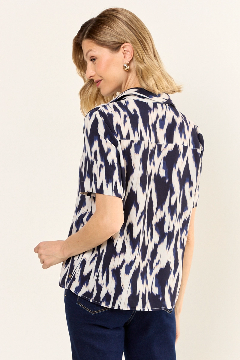 BLUSA CAMISERA ESTAMPADA CRUDO MUJER MAGRIFFE - 3