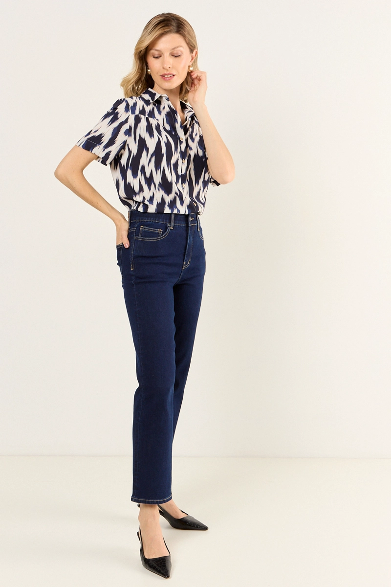 BLUSA CAMISERA ESTAMPADA CRUDO MUJER MAGRIFFE - 5