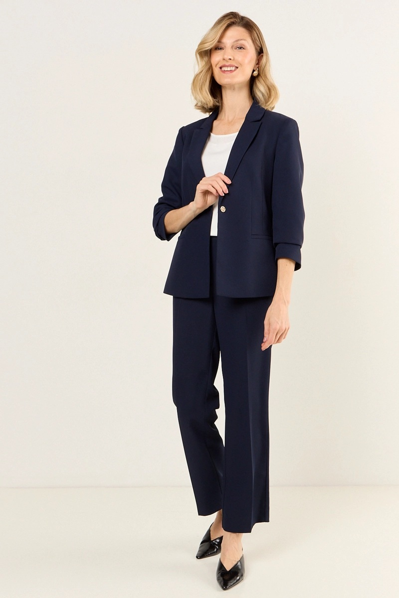 BLAZER ABOTONADO CON SOLAPA AZUL MUJER MAGRIFFE - 4
