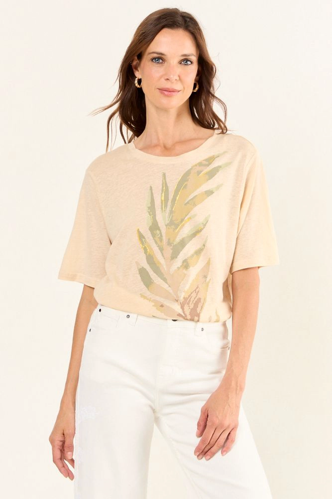 POLERA ESTAMPADA BEIGE MUJER MAGRIFFE - 1