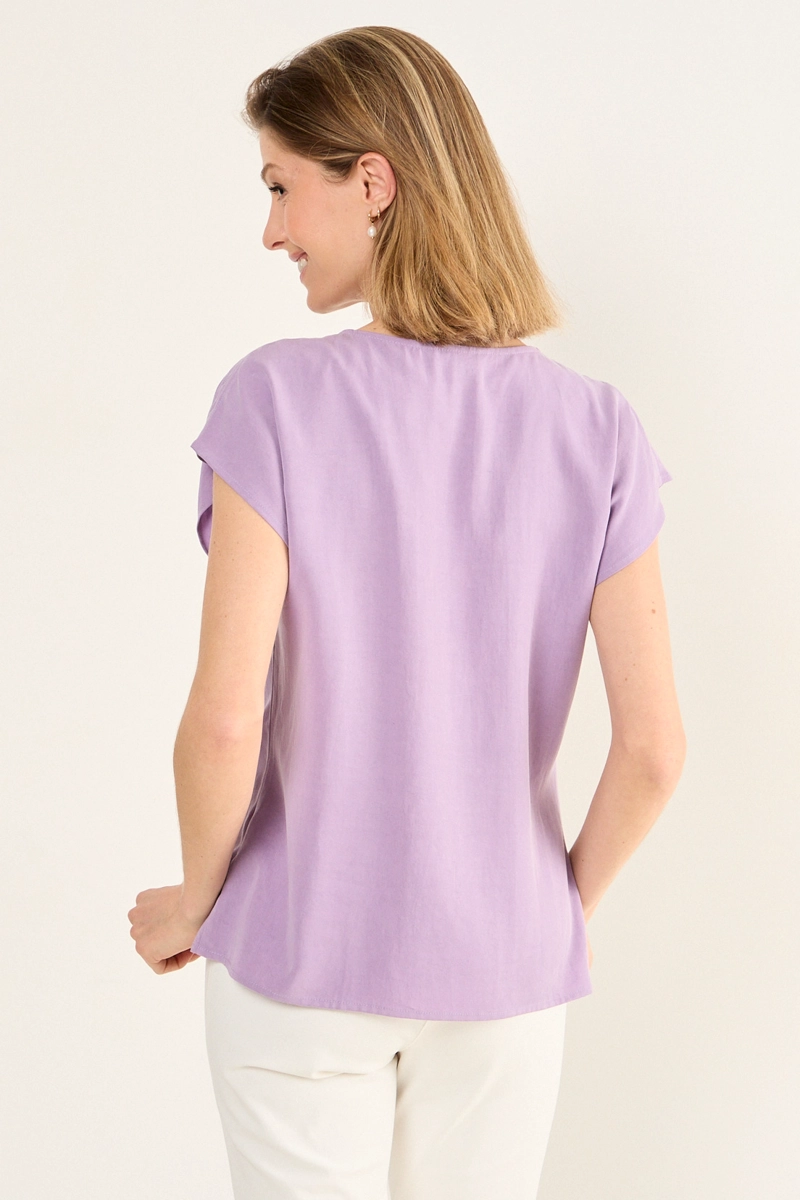 BLUSA ESCOTE EN V MORADO MUJER MAGRIFFE - 3
