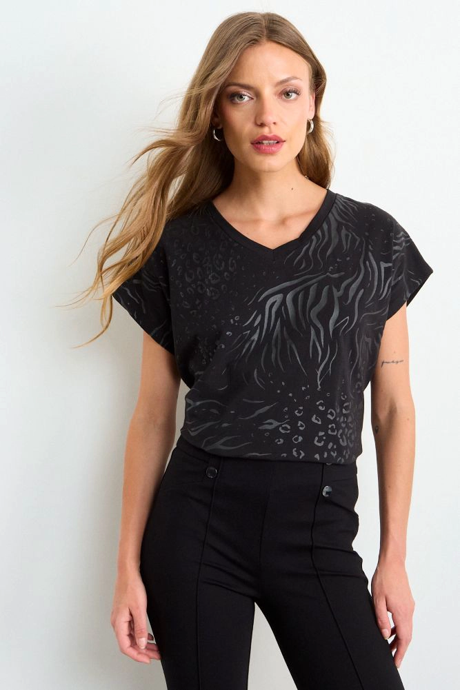 POLERA FANTASIA NEGRO MUJER ASH - 1