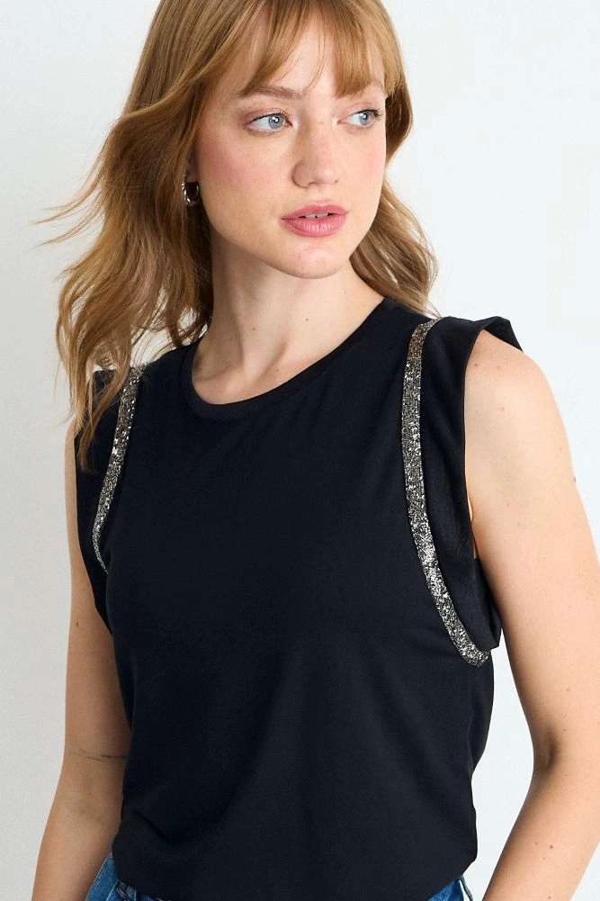 POLERA LISA NEGRO MUJER IO - 2