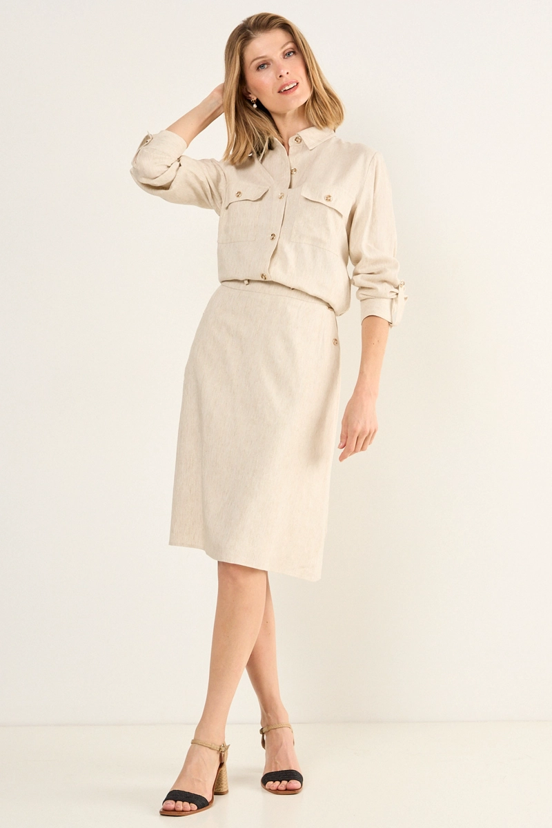 FALDA BEIGE MUJER MAGRIFFE - 1