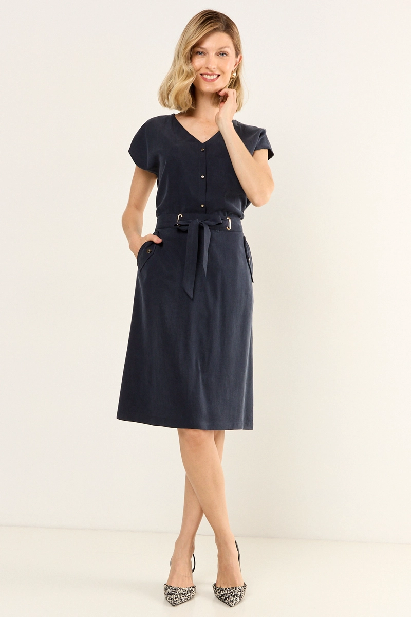 FALDA LYOCEL AZUL MUJER MAGRIFFE - 1