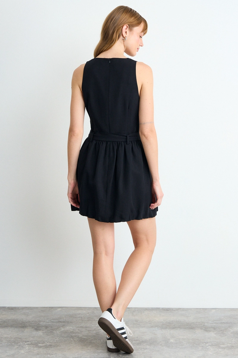 VESTIDO LISO NEGRO MUJER IO - 4