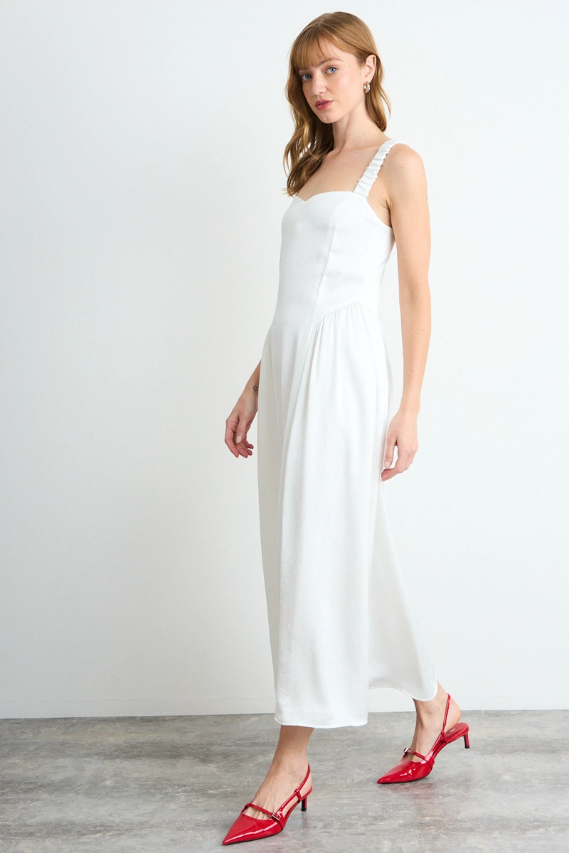 VESTIDO LISO LARGO CRUDO MUJER IO - 5