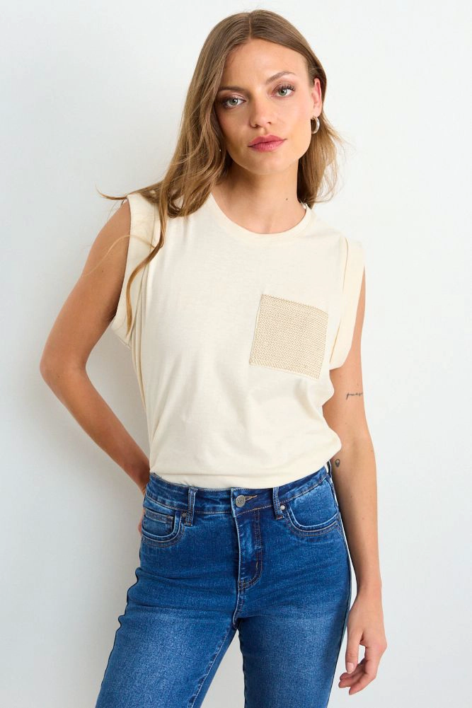 POLERA LISA CRUDO MUJER ASH - 2