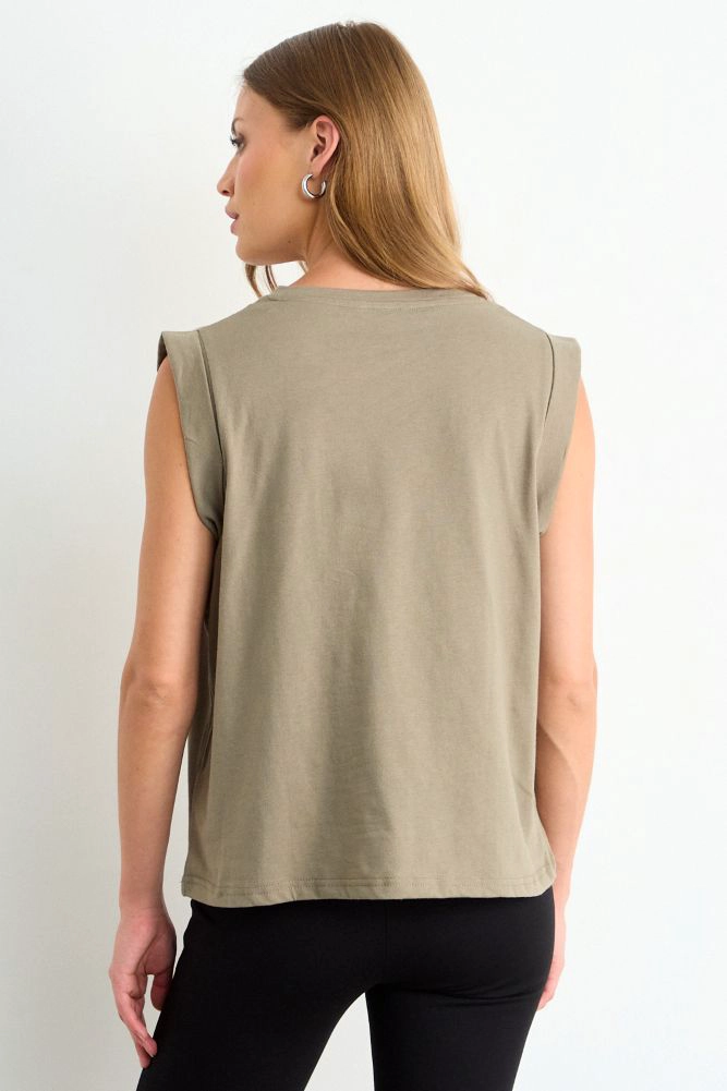POLERA LISA VERDE OLIVA MUJER ASH - 3